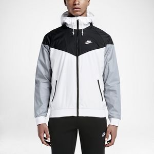Nike Sportswear Windrunner Hooded Jacket Men's XL Black Gray White Zip-Up